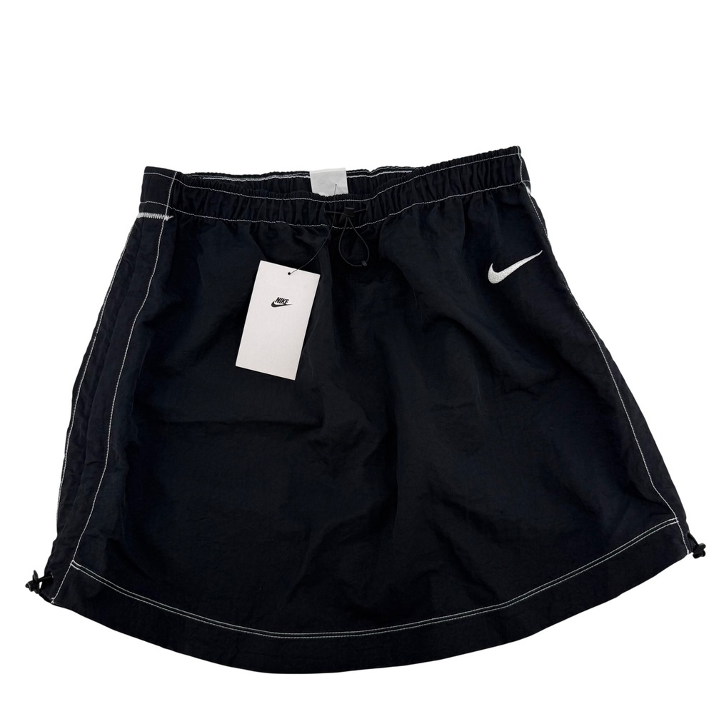 Nike High Rise Nylon Mini Skirt Black White  Women's Size Small NEW